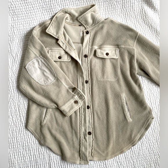 Free People Sweaters - Free People oversized beige shacket